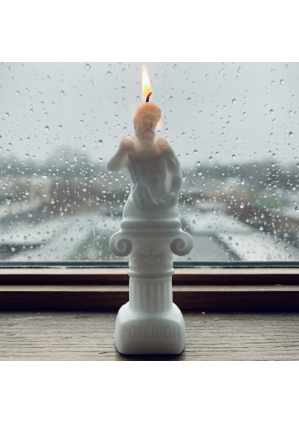 Özel Mitolojik Seri - Beyaz Posedion Tasarım Soya Mumu