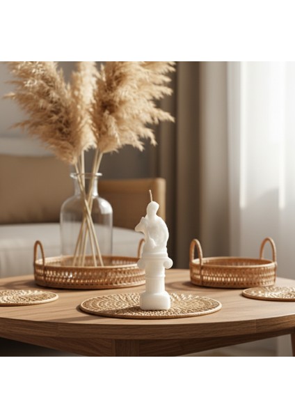 Özel Mitolojik Seri - Beyaz Posedion Tasarım Soya Mumu