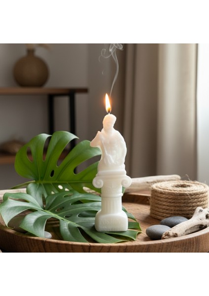 Özel Mitolojik Seri - Beyaz Posedion Tasarım Soya Mumu