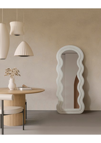 Mia Dalgalı Çerçeveli 170X65 cm Oval Boy Aynası