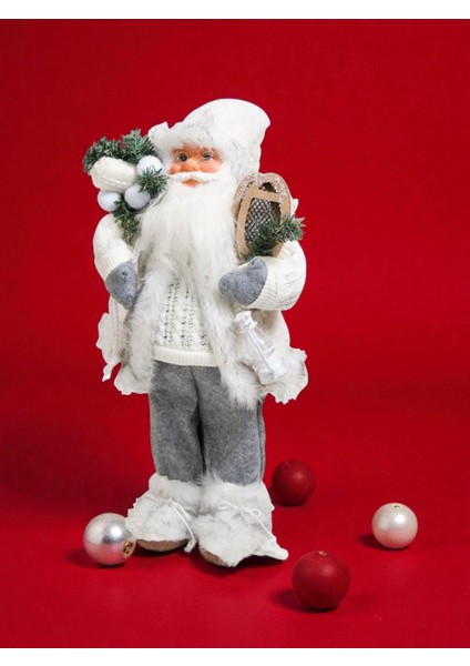 Yılbaşı Noel Baba BÜYÜK BOY Oyuncak Yeni 2026 24X18X45CM Beyaz