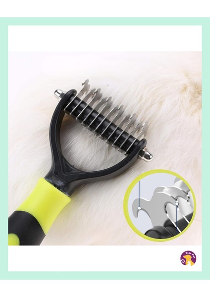 Çift Taraflı Metal Dişli Kedi ve Köpek Tüy Topak Açıcı Bakım Tarağı