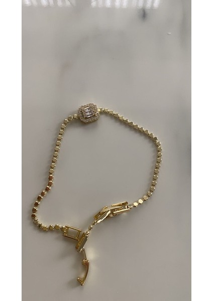 Çelik Altın Kaplama Taşlı Bileklik modelleri