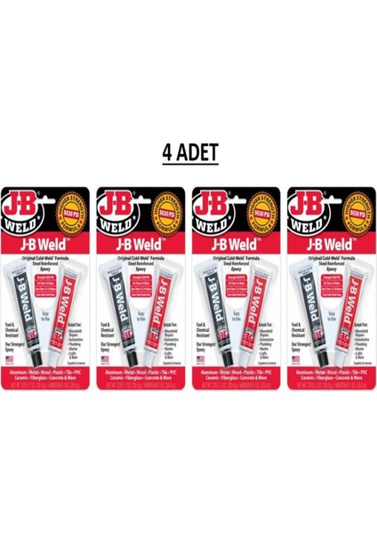 adhesive Weld - Çiftli Epoksi Yapıştırıcı ve Tamir Macunu Metal - Ahşap - Taş - Seramik Yapıştırıcısı 4 Adet
