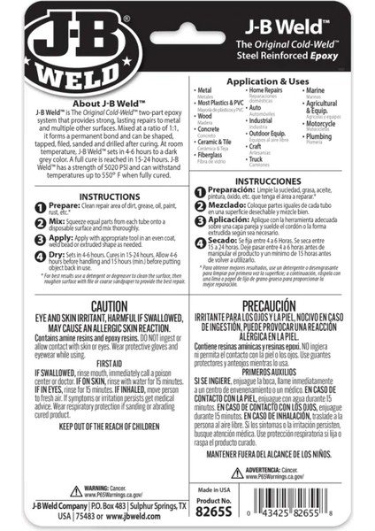 adhesive Weld - Çiftli Epoksi Yapıştırıcı ve Tamir Macunu Metal - Ahşap - Taş - Seramik Yapıştırıcısı 4 Adet modelleri