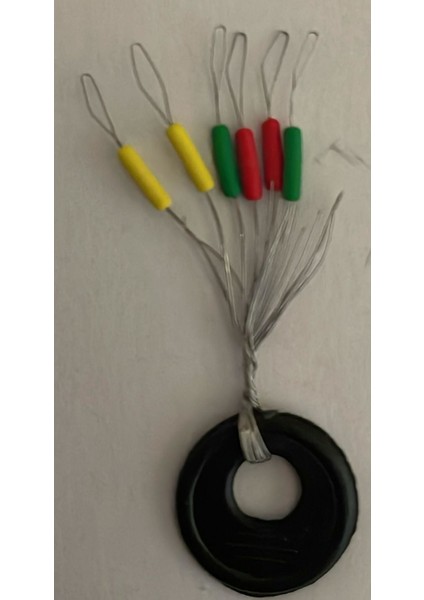 Gece Istavrit Avı Full Çapari Seti - Kırmızı Tüylü 10 Iğne Işıklı Paket (2 Çapari, Kurşun, Şamandıra, Stoper, Lightstick)