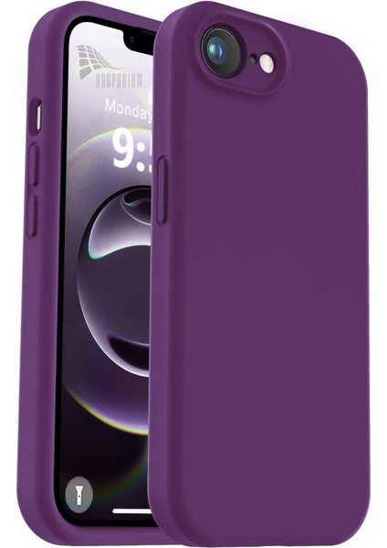 Apple iPhone 16E Uyumlu Silikon Kılıf - Pastel Renk Tonu Esnek Tam Koruma Kapak - Mor