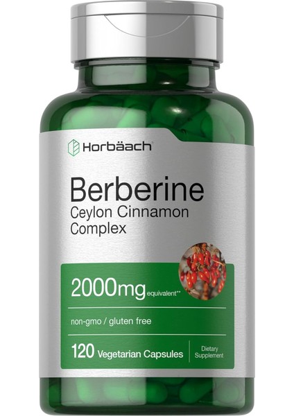 Horbäach Berberine With Ceylon Cinnamon 2000MG 120 Veggie Caps