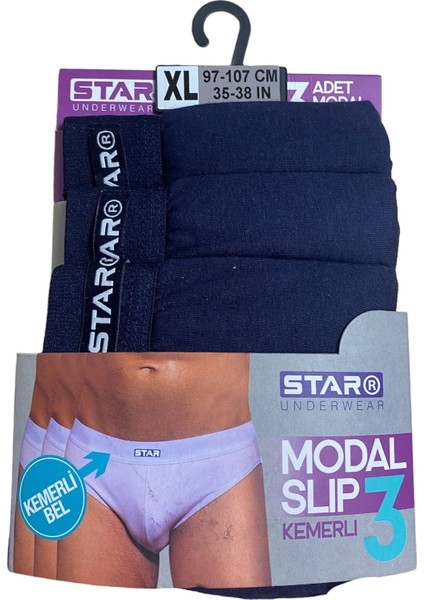 Star 109 Erkek 3'lü Modal Slip