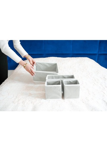 Çekmece Düzenleyici Set – 4’lü Gri Organizer Kutular (Gri)