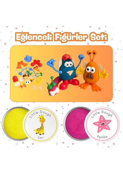 Eğlenceli Figürler 2'li Doğal Oyun Hamuru Seti 150X2 - Sarı, Pembe