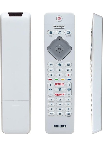 Ambilight Netflix-Rakuten Tuşlu Beyaz Lcd- LED Tv Kumanda