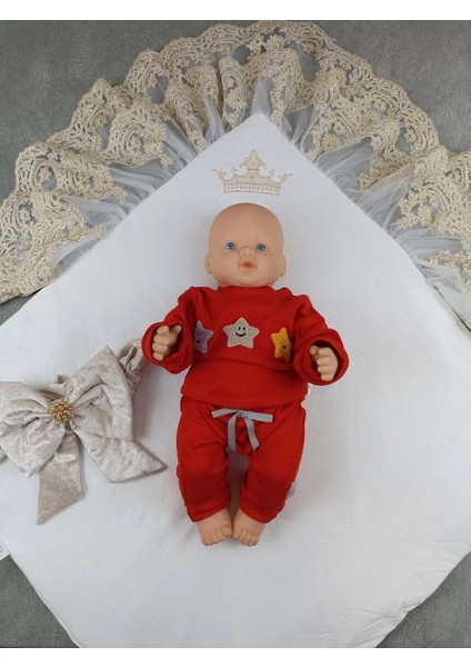 Yenidoğan Saray Kadife Taç Nakışlı Inci Fiyonklu Çift Dantel Duvak Trilüks Kundak Bebek Battaniyesi Vizon-Gold fırsatları