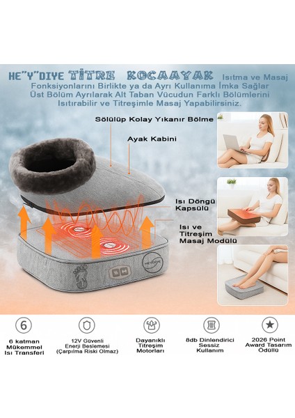 Titre Koca Ayak Elektronik 2 Si 1 Arada Ayak Isıtıcılı ve Titreşimli Masaj Botu fiyatları