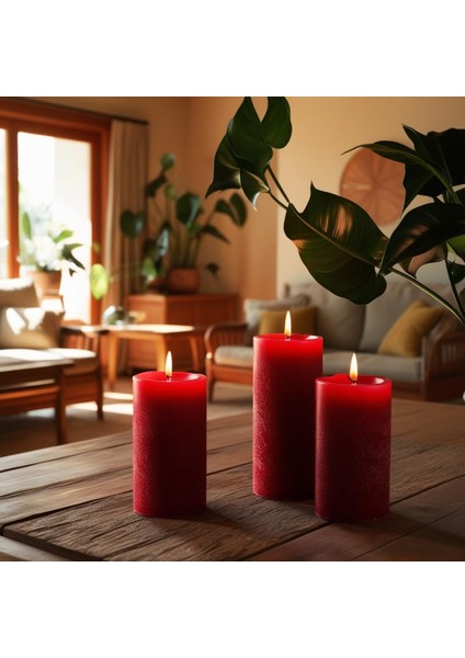 Soya Parafinli Kırmızı (1 Adet) 100 Saat Yanma Süreli Çap:10 cm Boy:15 Silindir Blok Mum Kırmızı indirimleri