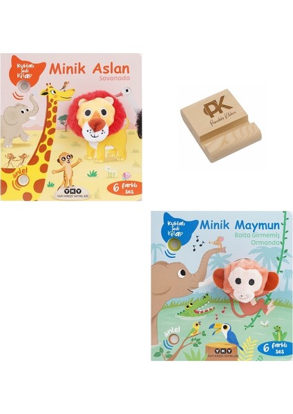 Yapı Kredi Kuklalı ve Sesli Kitap Minik Aslan ve Maymun 6 Farklı Ses + Telefon Standı
