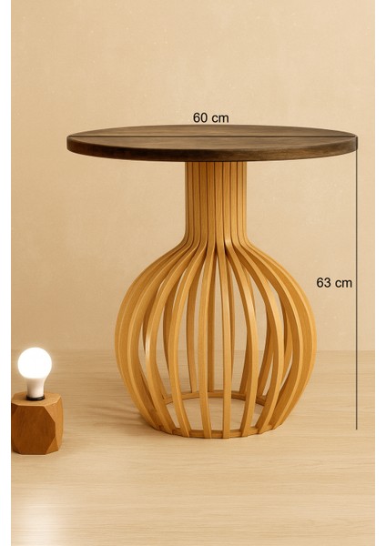 Palermo Xxl Yuvarlak Modern Klasik Rustik Retro Vintage Naturel Dekoratif Ahşap Çıtalı Eskitme Iskandinav Yan Orta Mantar Sehpa fiyatları