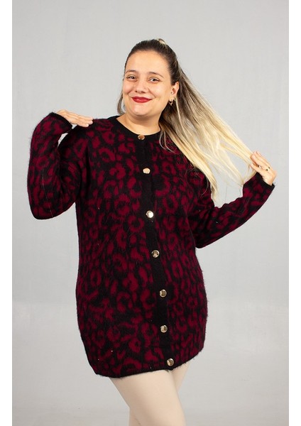 Leopar Desenli Triko Tunik Bordo Rahat Kalıp Standart (48 Bedene Kadar) indirimleri