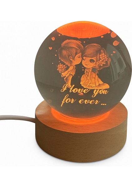 Sevgili Figürlü Hediyelik LED Işıklı Kristal Küre Lamba USB Masa Lambası fiyatları