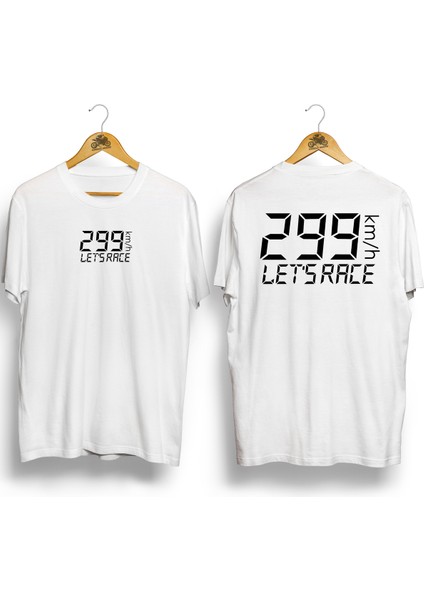 299 Km Let's Race / Siyah-Beyaz Tshirt