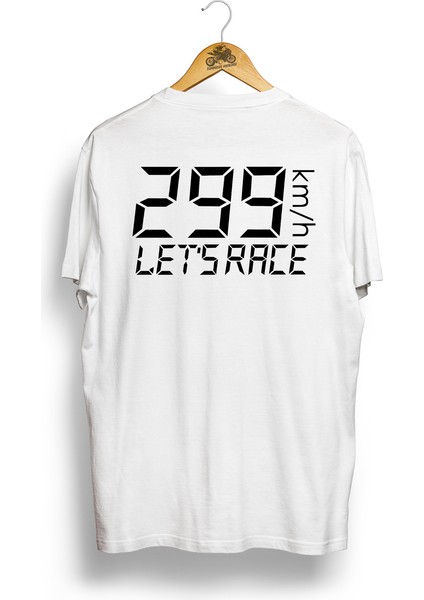 299 Km Let's Race / Siyah-Beyaz Tshirt fiyatları