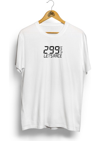 299 Km Let's Race / Siyah-Beyaz Tshirt modelleri