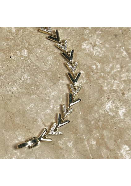 Vıp Seri Ok Zirkon Bileklik Gold modelleri