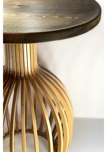 Palermo Xxl Yuvarlak Modern Klasik Rustik Retro Vintage Naturel Dekoratif Ahşap Çıtalı Eskitme Iskandinav Yan Orta Mantar Sehpa modelleri