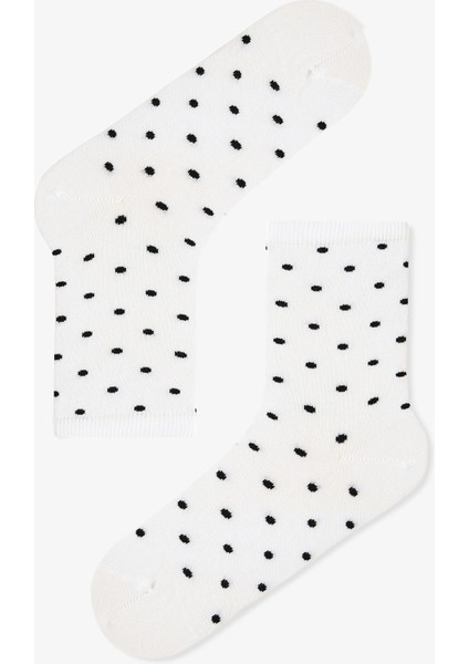5 Çift Pamuklu Puantiye Desenli Soket Çorap modelleri