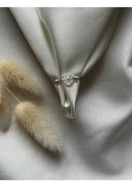 Necef Taşı Ayarlanabilir Gümüş Renk Tel Yüzük El Yapımı