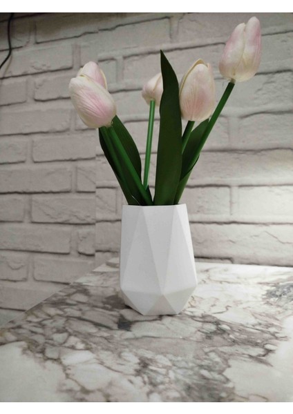 Tekli Desenli Dekoratif Vazo