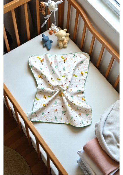 Minika Çok Amaçlı Müslin Örtü Küçük Sincap 80 x 90 cm Yenidoğan Müslin Örtü Bez