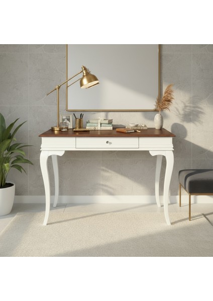 120 cm Masif Rustik Beyaz Ceviz Dresuar