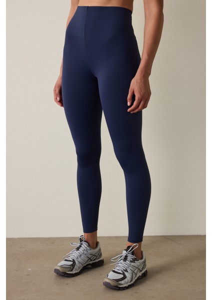 İndigo Yüksek Destek Toparlayıcı Etkili Yüksek Bel Back Lock Tayt