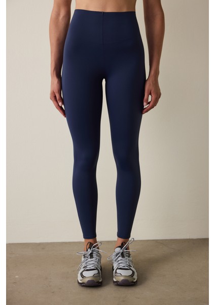 İndigo Yüksek Destek Toparlayıcı Etkili Yüksek Bel Back Lock Tayt modelleri