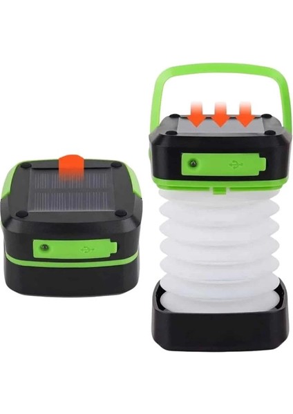 Katlanabilir Kamp Lambası Akordiyon Lamba Şarjlı 3 Kademeli Solar