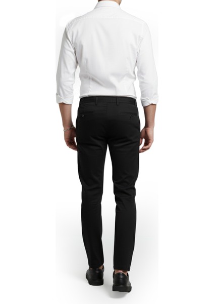 Siyah Esnek Kumaş Slim Fit Beli Lastikli Günlük Spor Pantolon 2601070 fiyatları