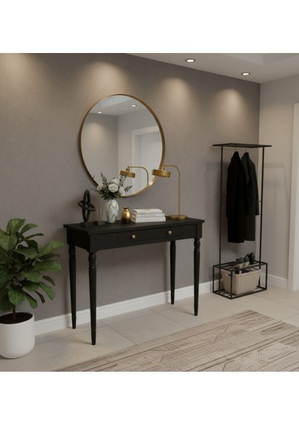 80 cm Masif Tornalı Siyah Dresuar