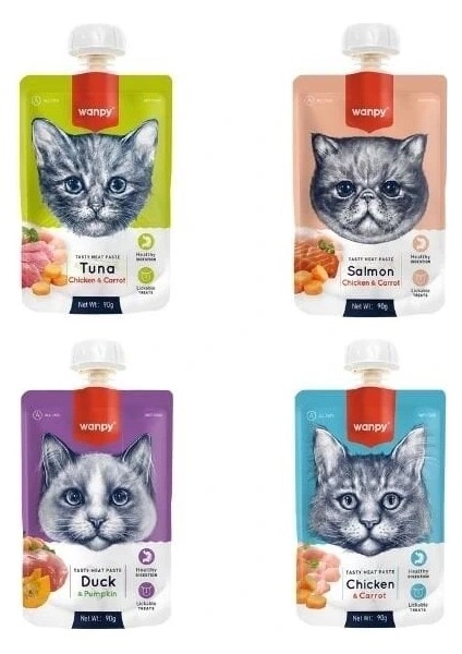 Karışık Lezzetler Doğal Sıvı Kedi Ödül Maması 4X90 gr