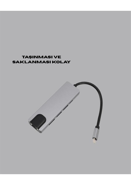 4K HDMI Çıkışlı, Gigabit Ethernet'li Usb‑c Çoklu Port Hub fiyatları