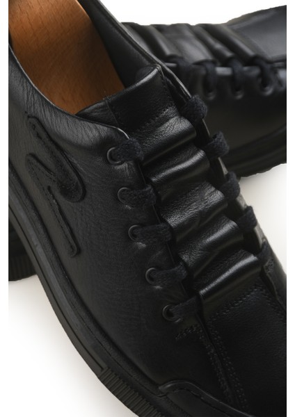 Erkek Siyah Hakiki Deri Ortopedik Taban Rahat Günlük Spor Ayakkabı Sneaker 2509965 fırsatları