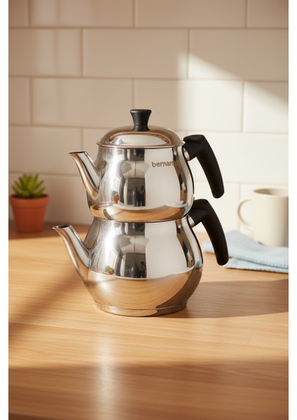 Tivona Midi Boy Çelik Çaydanlık Takımı fırsatları