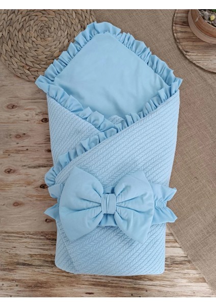 Yenidoğan Tericotton Kumaş Multi Mevsimlik Bebek Battaniyesi Kundak Mavi