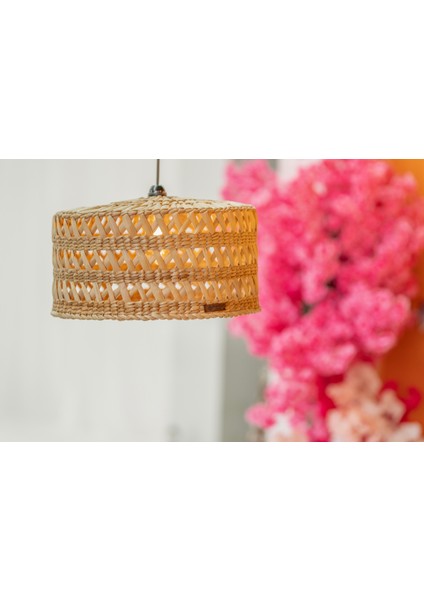 El Yapımı Doğal Hasır Avize 3’lü Set | Büyük – Orta – Küçük Boy | Rustik Bohem Dekoratif Sarkıt Lamba | E27 Duy Uyumlu modelleri