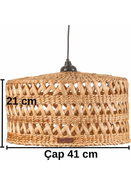 El Yapımı Doğal Hasır Avize 3’lü Set | Büyük – Orta – Küçük Boy | Rustik Bohem Dekoratif Sarkıt Lamba | E27 Duy Uyumlu