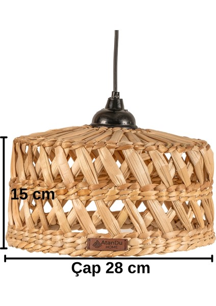 El Yapımı Doğal Hasır Avize 3’lü Set | Büyük – Orta – Küçük Boy | Rustik Bohem Dekoratif Sarkıt Lamba | E27 Duy Uyumlu