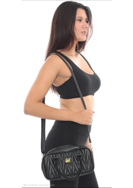 Kırışık Desenli Bayan Çanta