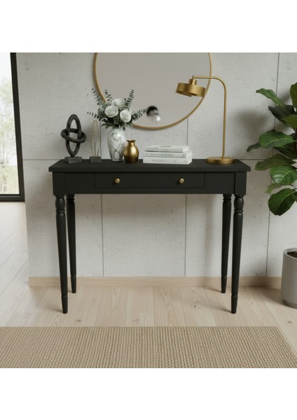 110 cm Masif Tornalı Siyah Dresuar