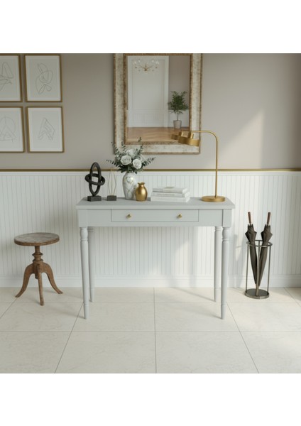 100 cm Masif Tornalı Açık Gri Dresuar