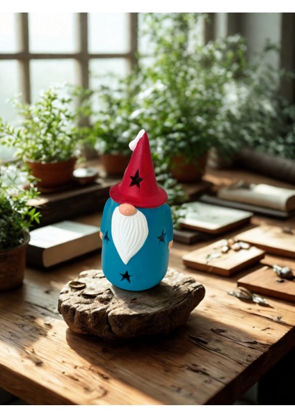 Dekoratif Cüce Figürlü Mumluk – Seramik Biblo | Kırmızı Şapkalı Mavi Cüce fiyatları